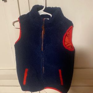 Carters size 4t Boys navy blue with red zip up vest with pockets